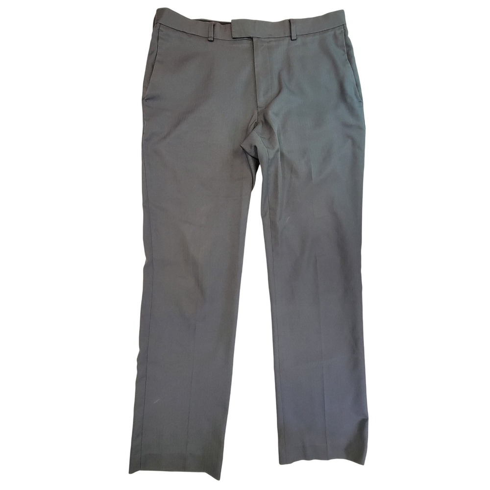 Perry Ellis Portfolio‎ Mens Gray Flat Front Dress Pants